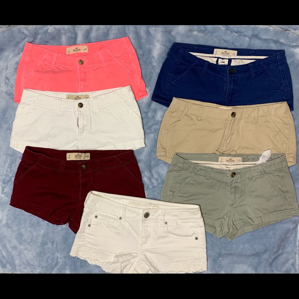 7 pairs of Hollister/American Eagle shorts